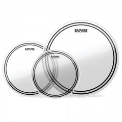 Evans EC2 Tompack, Clear, Fusion (10", 12", 14") - Confezione da 3 pelli per tom